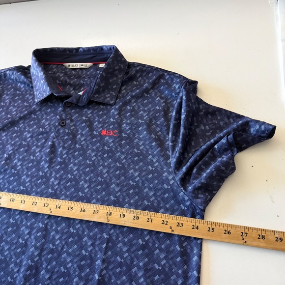 Black Clover Golf Navy Blue Geometric Print Performance Golf Polo Mens 2XL - Picture 7 of 9